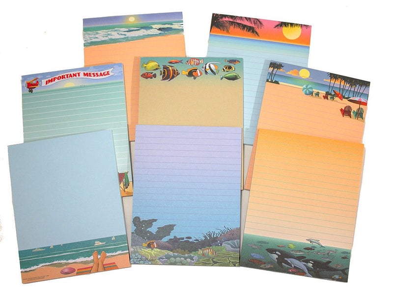 Stonehouse Collection Beach Note Pad Pack - 8 Assorted Beach & Ocean Theme Pads - Great Gift - Image 1